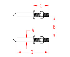 Trailer U-Bolt Line Drawing