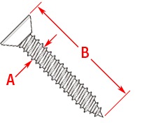 Wood Screw Flathead Line Drawing