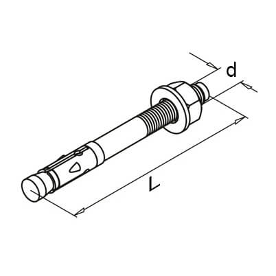 Threaded Expansion Anchor Bolt - Dimensions