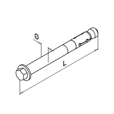 Anchor Bolt with Hexagon Head - Dimensions