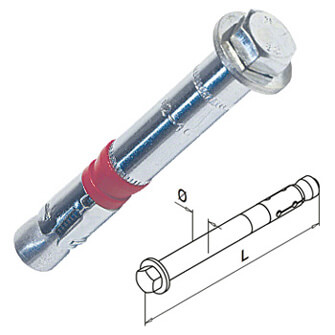 Anchor Bolt - Hexagon Head - Zinc Plated - M8 Thread - 85mm